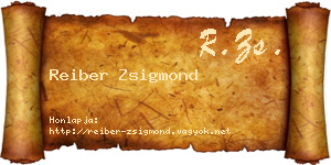 Reiber Zsigmond névjegykártya